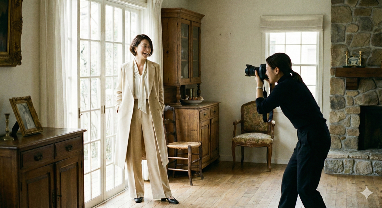 Sophisticated woman posing for portrait